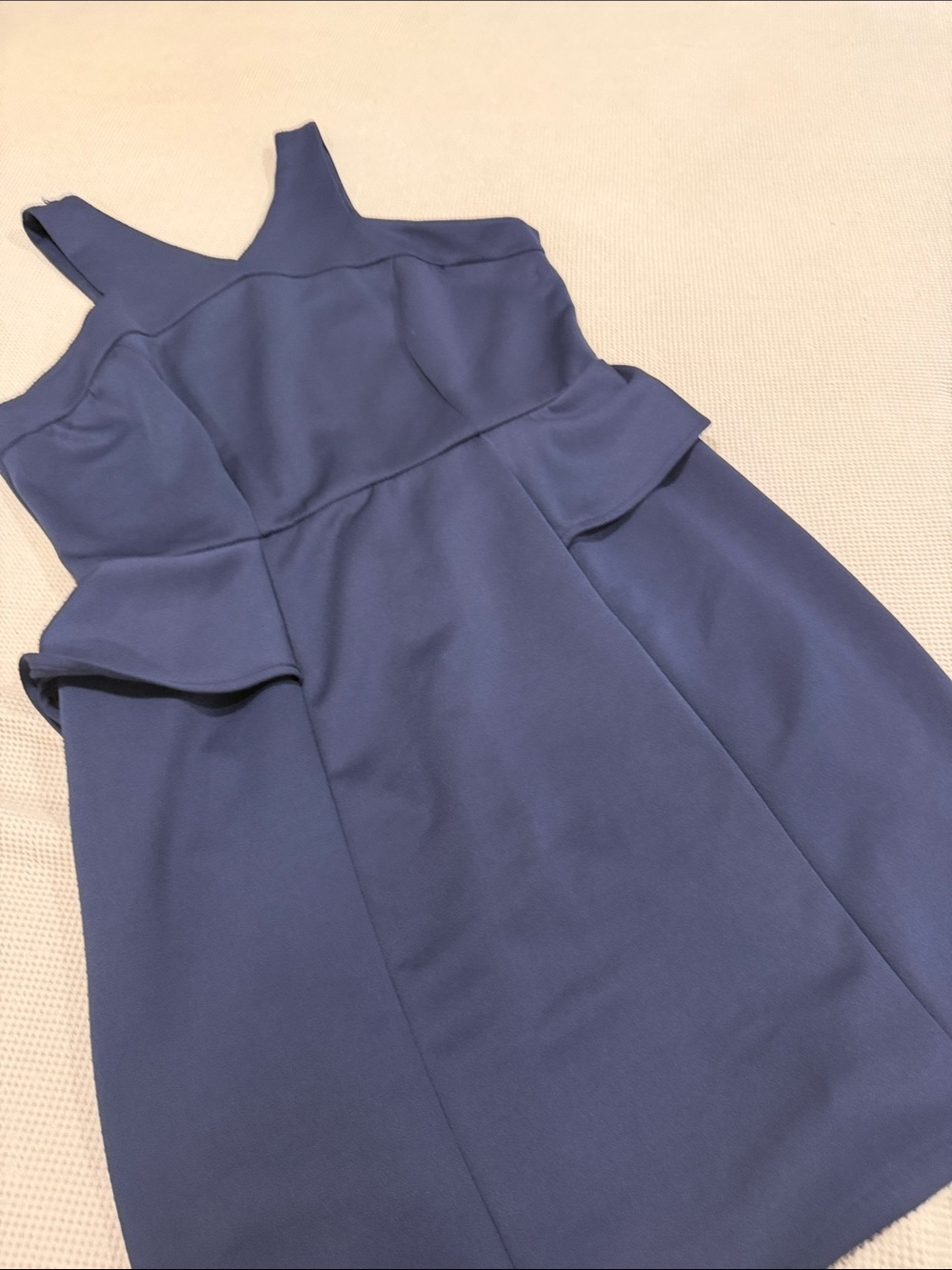 Sleeveless Peplum A-Line Dress in Slate Blue